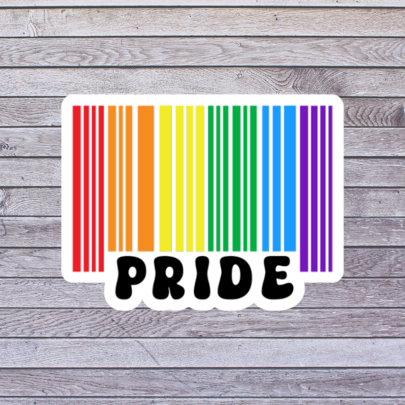 Pride Sticker Vinyl Decal Rainbow Barcode Equality LGBT Car Laptop Water Bottle