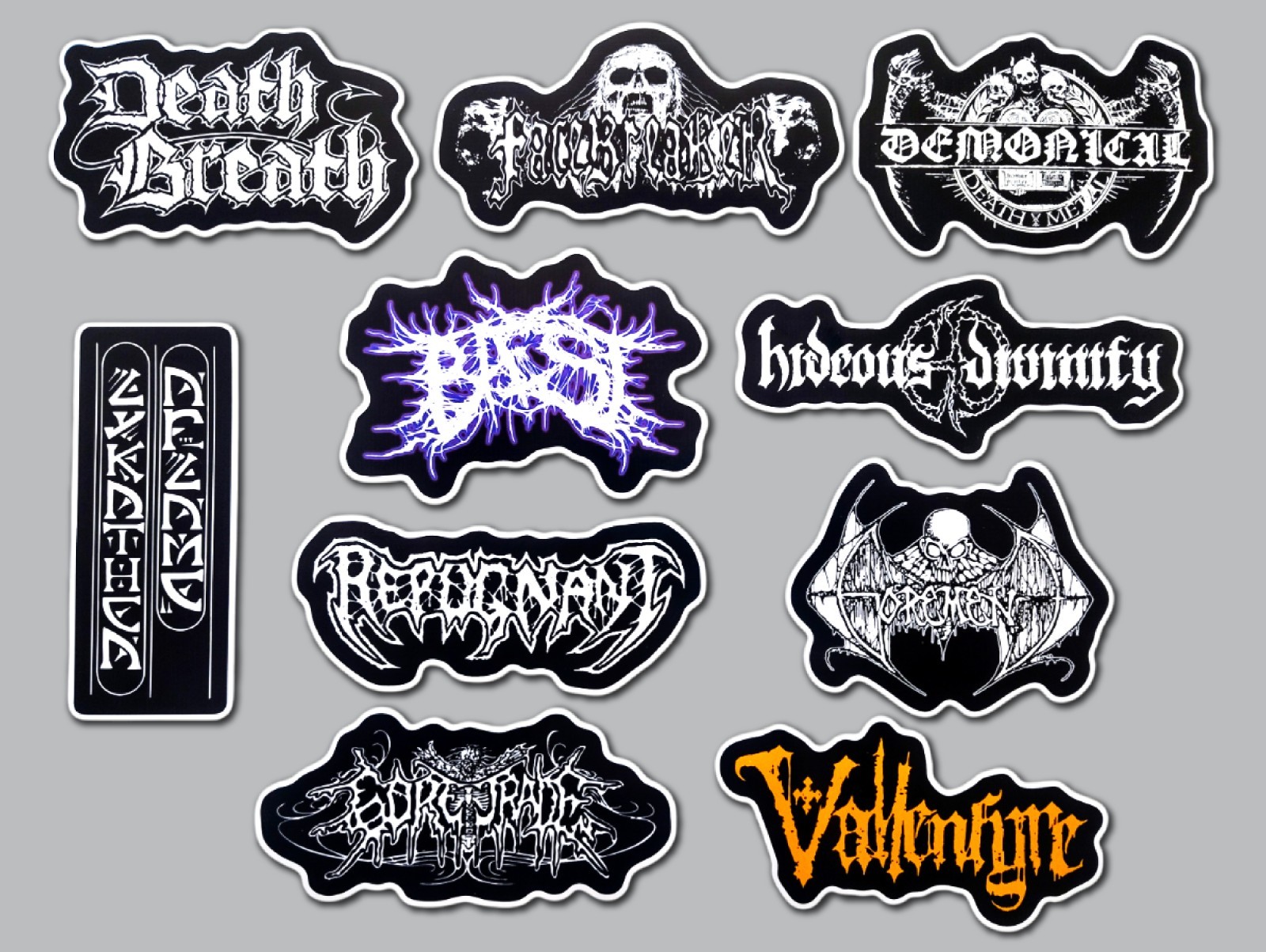 Death Metal Sticker Lot (QTY 10) SET 12 slam old school vinyl decal black thrash
