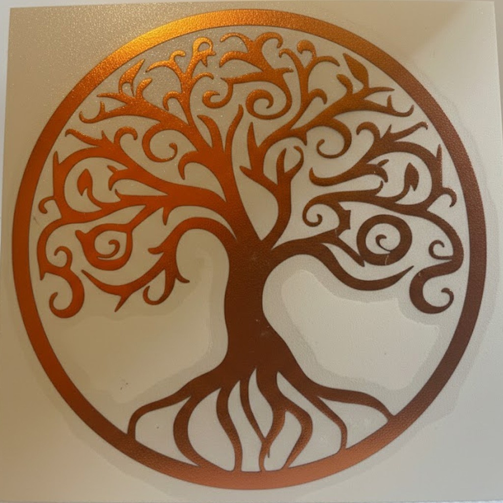 Tree of Life Sticker Decal Car Window Yoga Zen Rose Gold Copper Metallic 3×3″