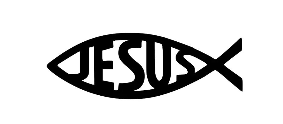 Jesus Fish God Religious Christian Car Truck Window Laptop Vinyl Decal Sticker
