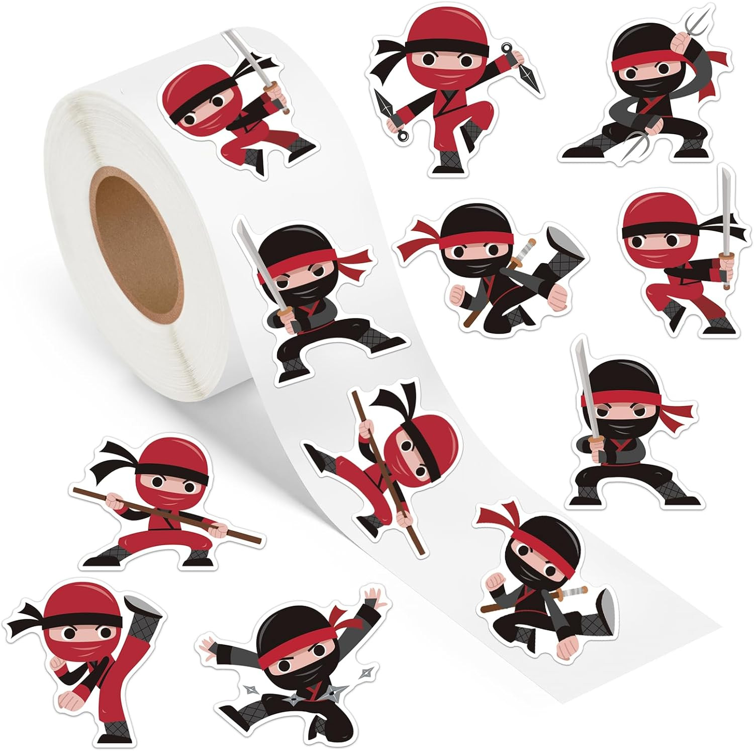 500 Pcs Cartoon Robot Stickers Roll Vinyl Decals for Crafts and Decorations