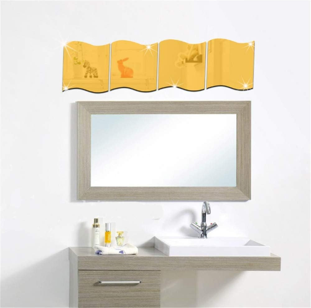 12PCS Wavy Mirror Wall Stickers, Full Length 3D Art DIY Home Decorative Acrylic