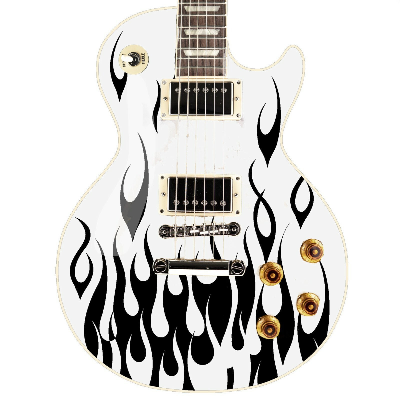 Custom Made Flames Decal Sticker Fits Guitars & Basses 12 colour options