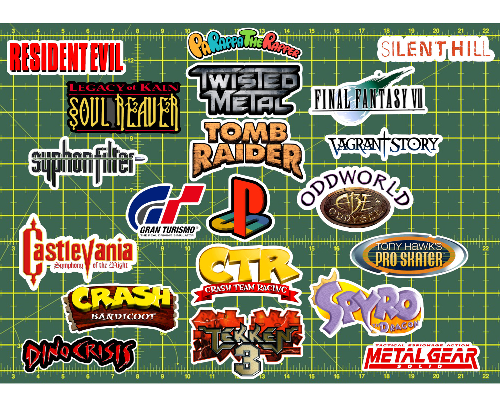 20 Playstation PSX Logo Stickers – White, Clear or Holographic -Waterproof Vinyl