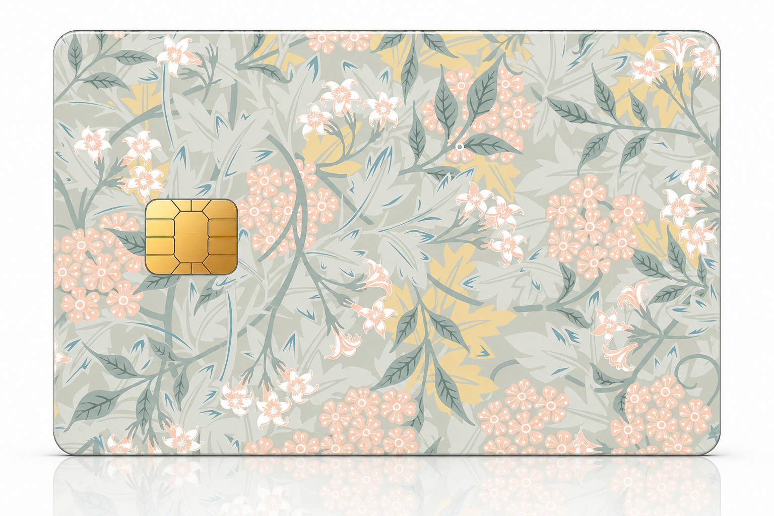 Vintage Floral Credit Card Skin Pastel Flower Debit Card Sticker