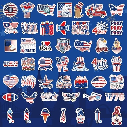 200 Pcs 4th of July Stickers, Vinyl America Stickers and Decals Bulk Patriotic