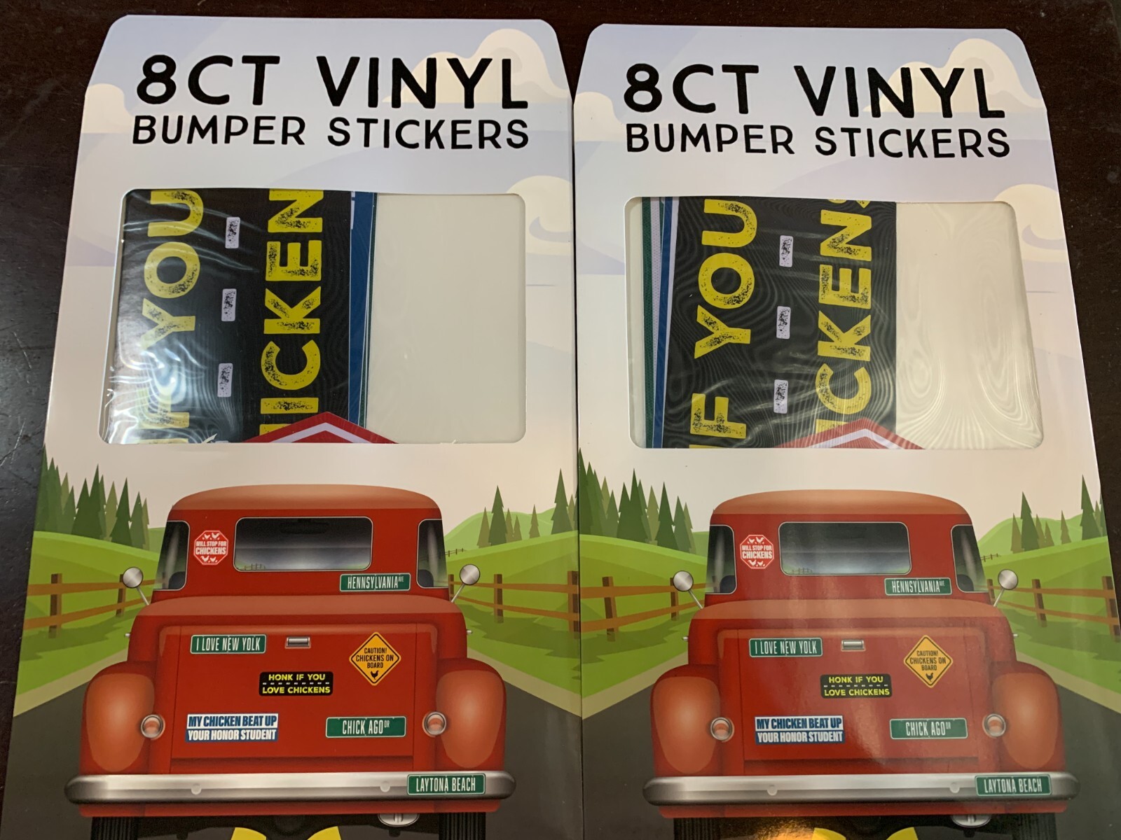 BUMPER STICKERS Vinyl 8-Pack Chicken Humor/Funny Chicken Decal phrases Lot x2pks