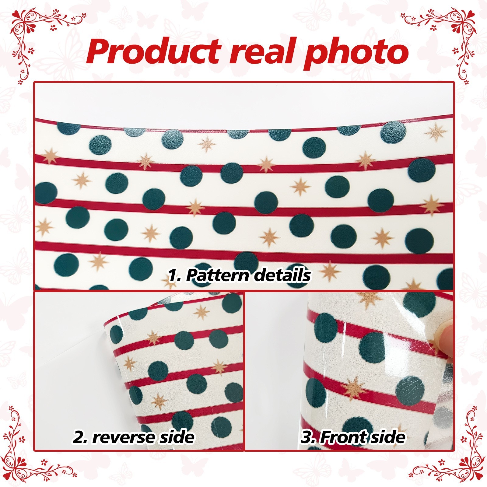 Christmas Wall Border Sticker PVC Waterproof for polka Dot 32.8ft Easy Install