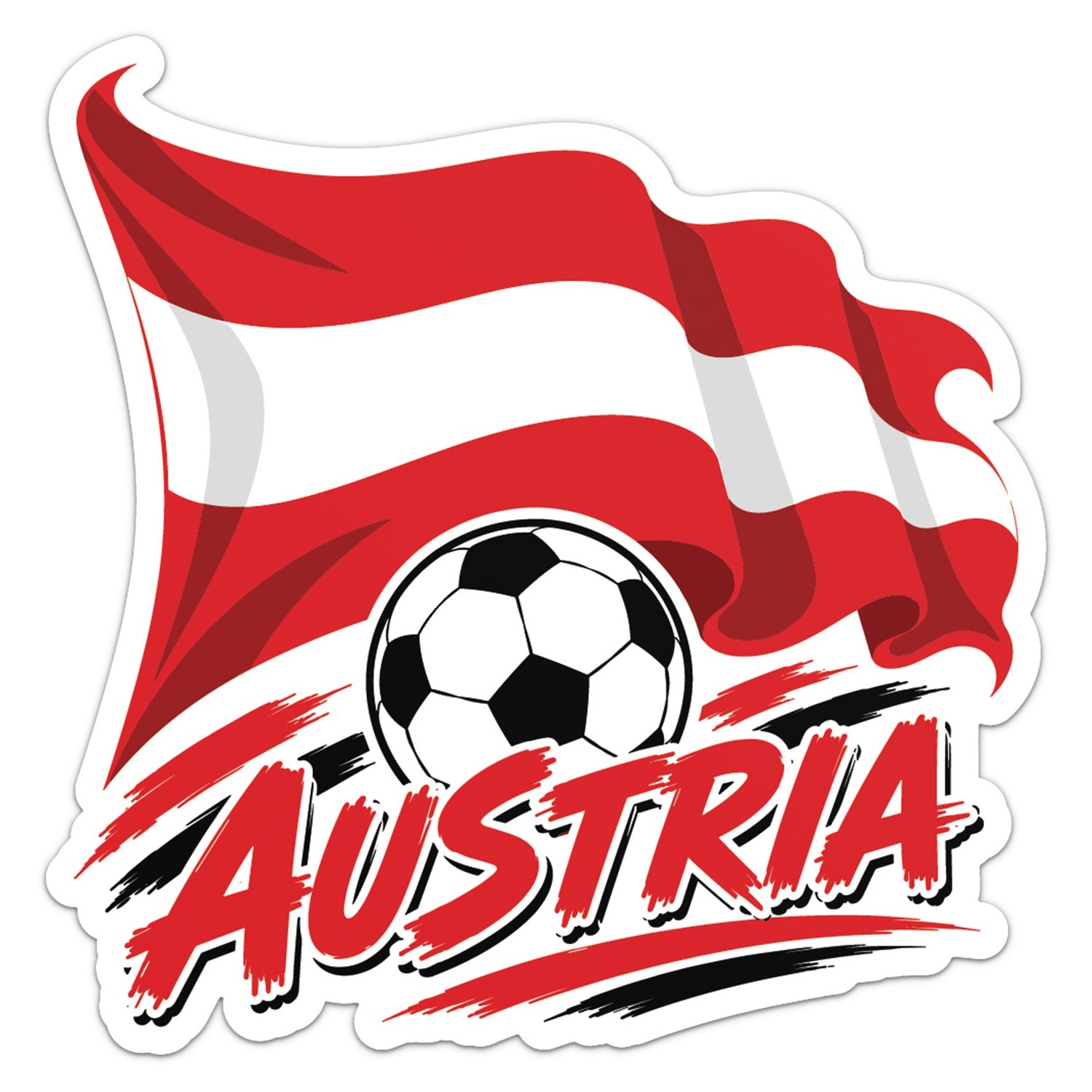 Austria Flag Football Soccer World Cup Sticker Car Bumper Vinyl Decal
