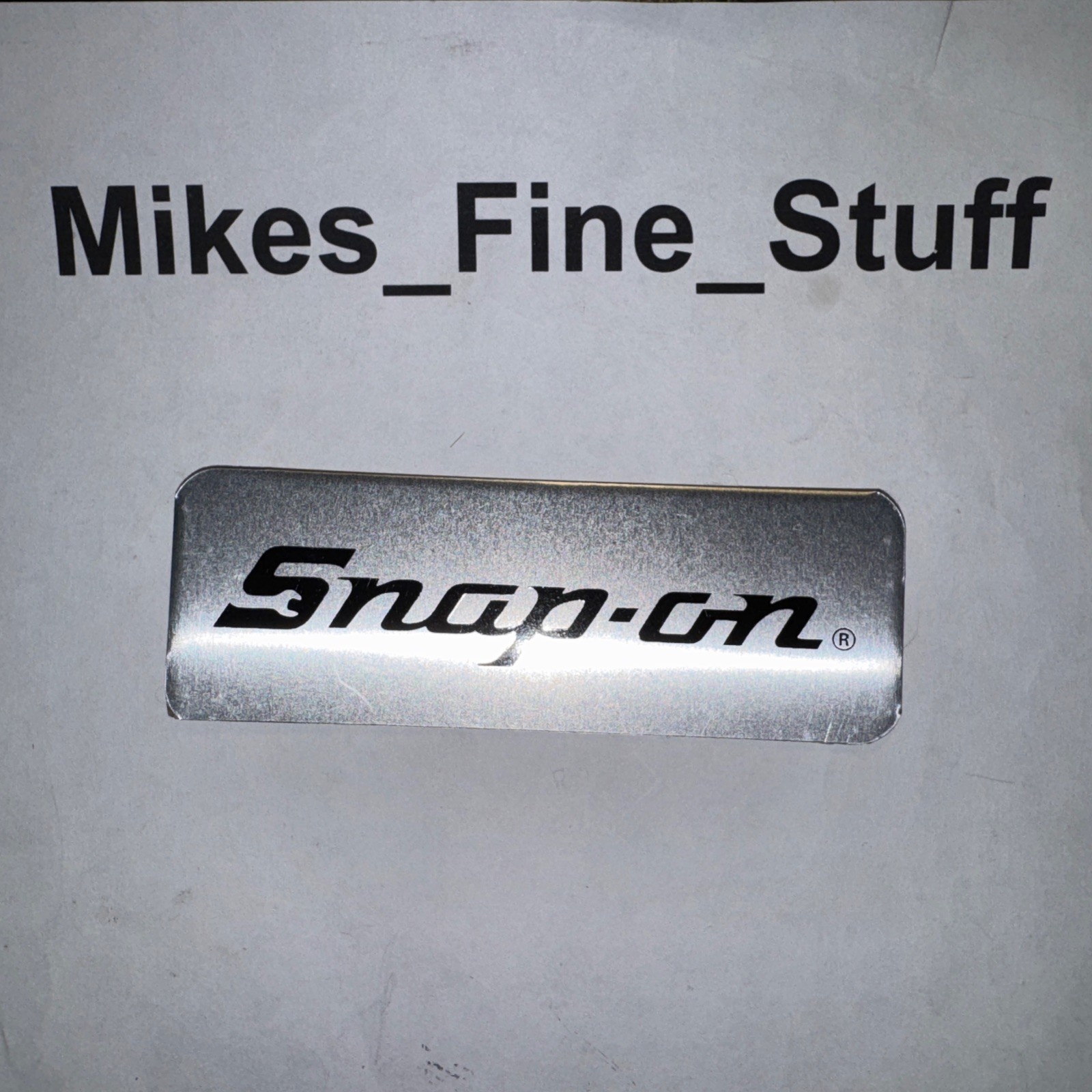ONE (1) SNAP-ON Vise Toolbox Logo Badge Aluminum Emblem Sticker Decal IRREGULAR