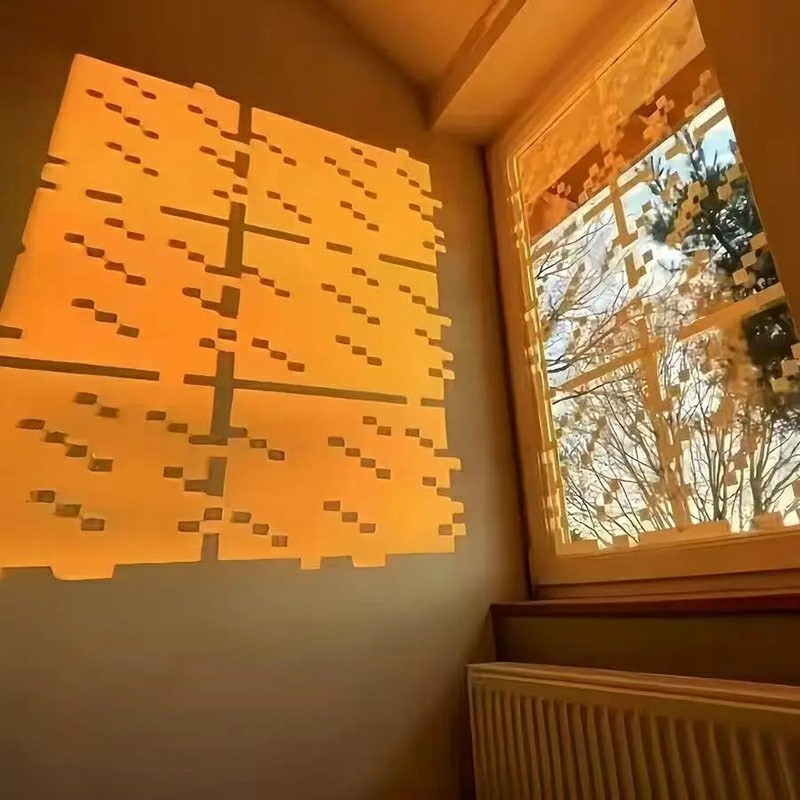 Minecraft Glass Pane Window PVC Decals Stickers Pixel Graphics No Residue 12pcs