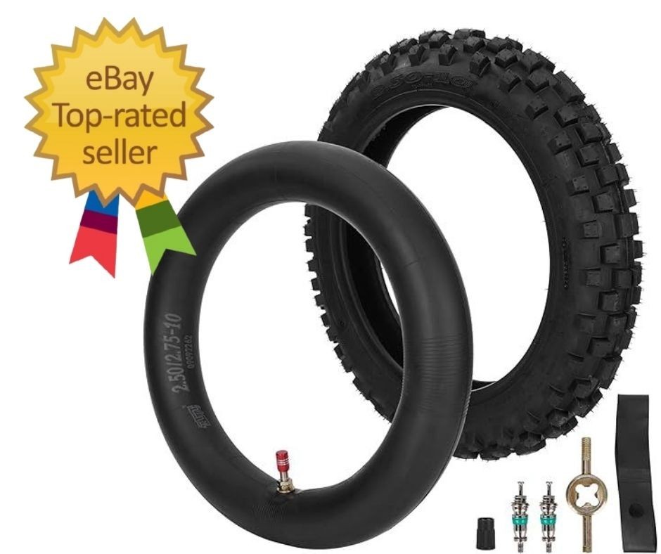 2.50-10 Tire and Inner Tube with TR4 Valve Stem for CRF50/XR50 DRZ70/JR50 PW50 C
