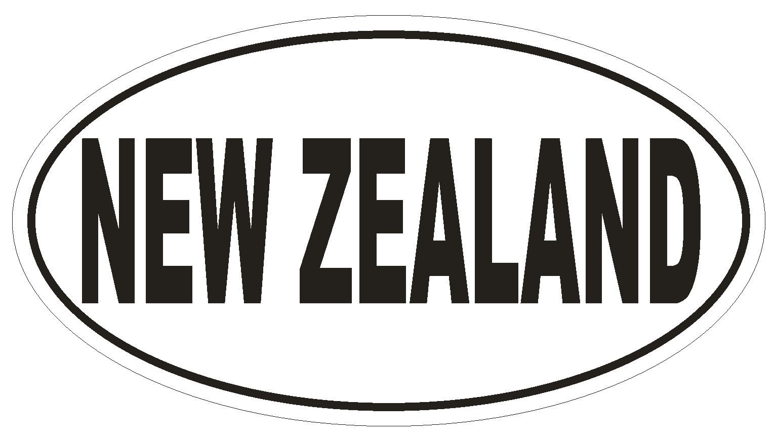 New Zealand Oval Bumper Sticker or Helmet Sticker D2308 Euro Oval Country Code