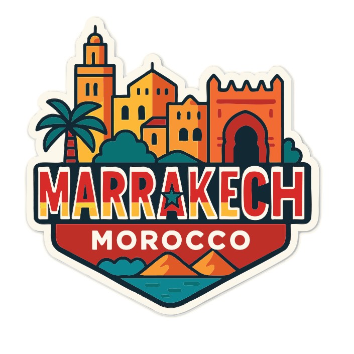 Marrakech Morocco Sticker Decal Vinyl Die-Cut City Skyline Landmark Design