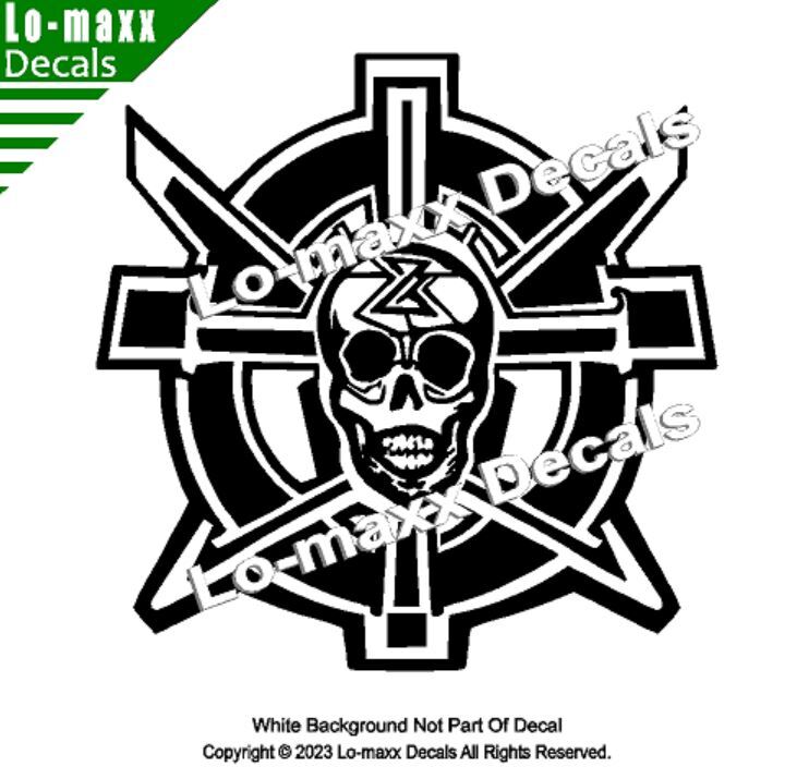 Z Skull Circle Original Custom Graphic Art High Performance Die Cut Vinyl Decal