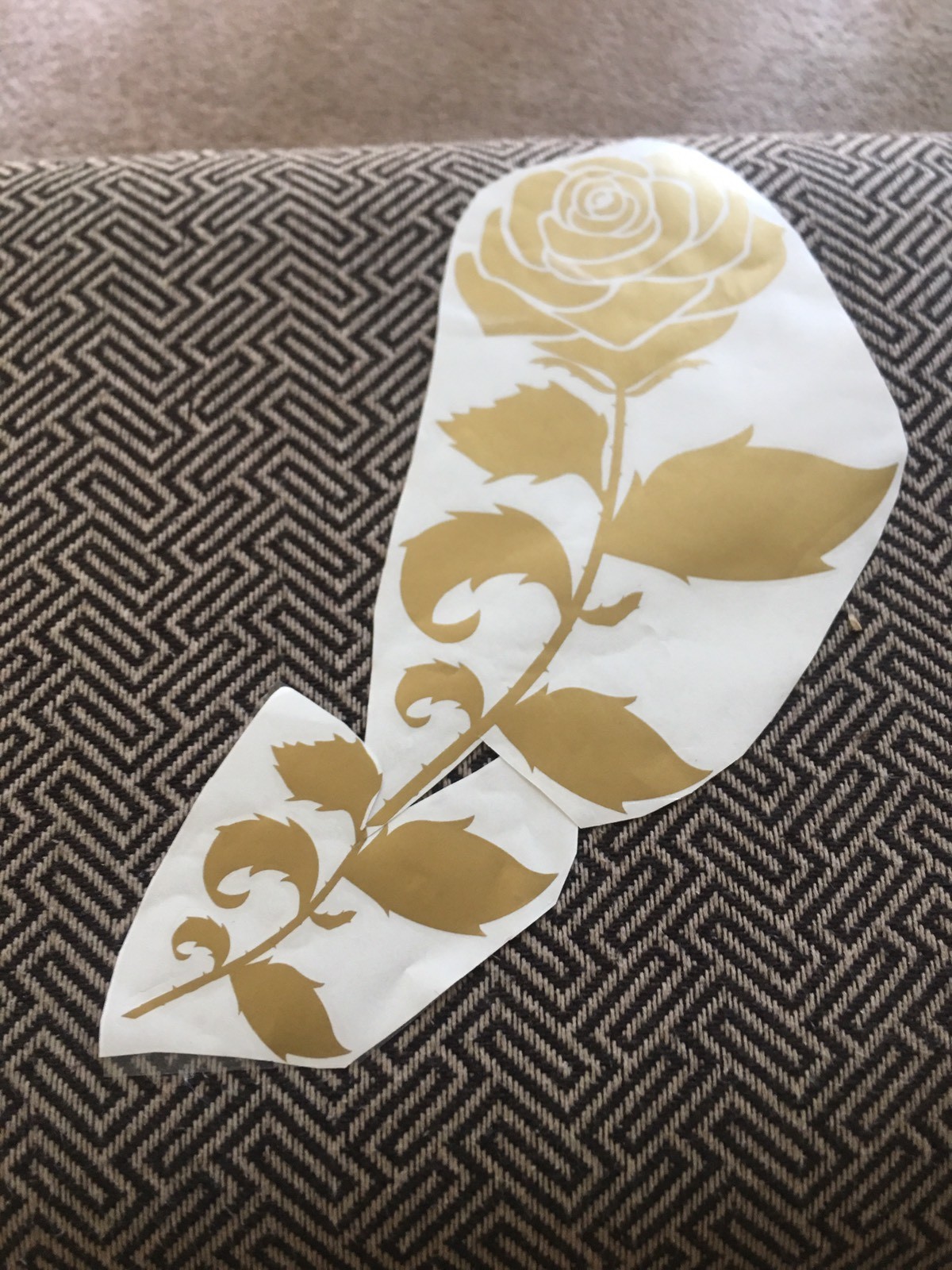 Gold Rose Floral Home Wall Decor Removable Decal Bathroom Wall Decal Sticker