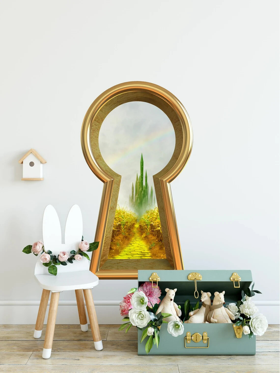 Keyhole Fabric Wall Decal OZ Emerald City Castle Whimsical Fairytale Wall Decor