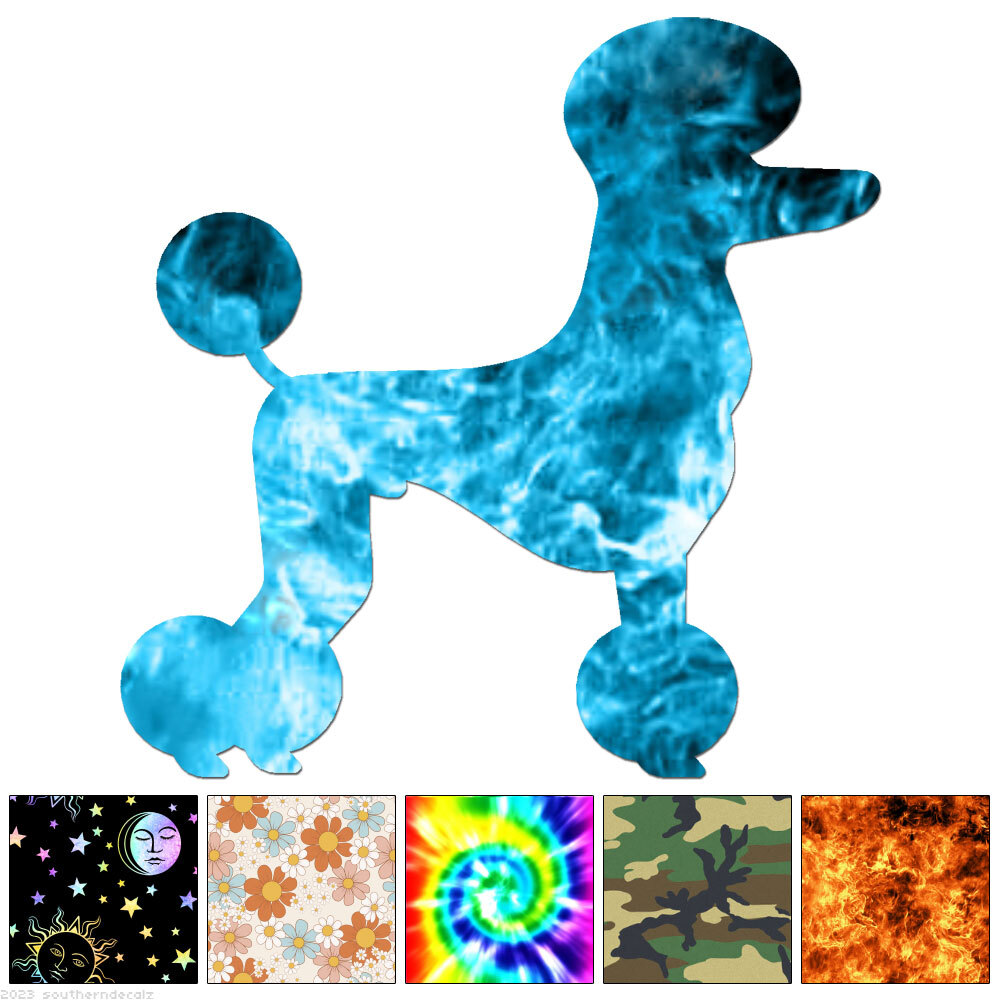 Fancy Poodle – Decal Sticker – Multiple Patterns & Sizes – ebn6521