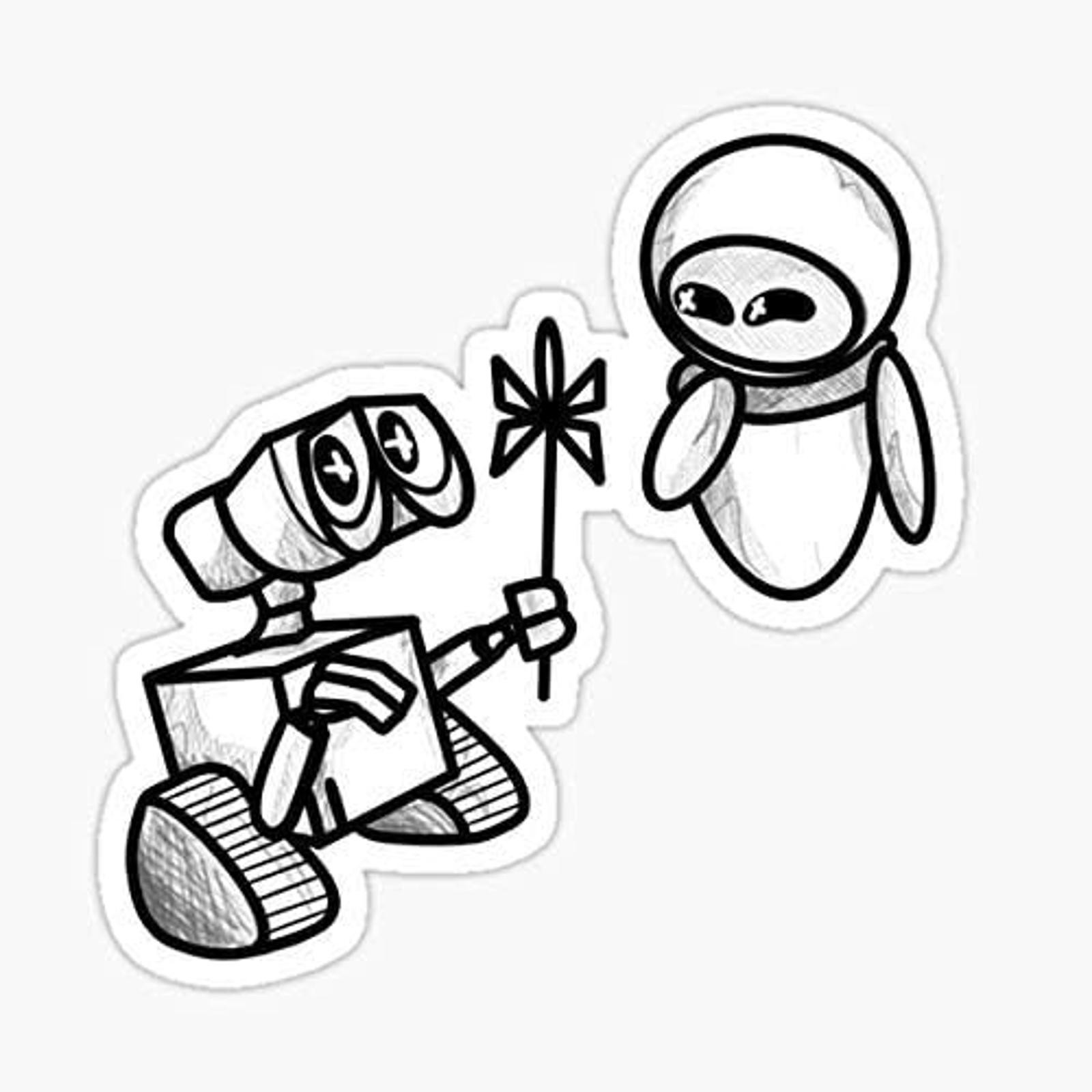 5″ Wall-e and Eva Vinyl Bumper Sticker