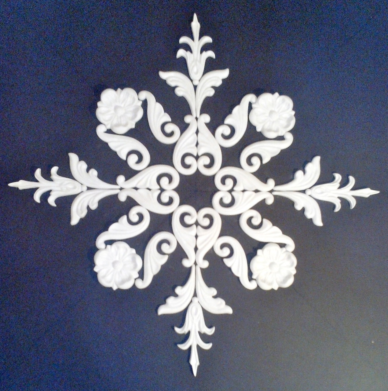 Stuck Mirror Rosette Alabaster Gipsstuck Handgefertigt – 22 3/8X22 3/8in