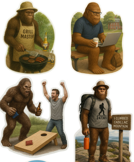 20 Sasquatch / Bigfoot «in his natural environment» funny stickers waterproof