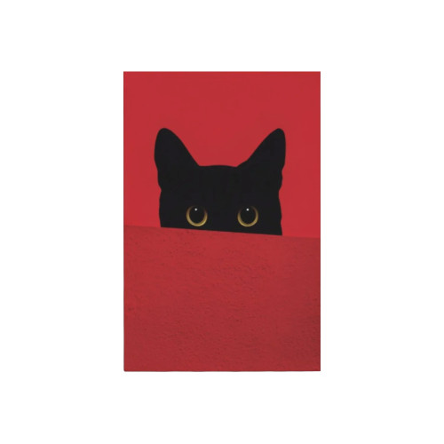 Black Cat Hiding Pop Art Poster Home Decor Wall Art Photo Print 8.5x11in