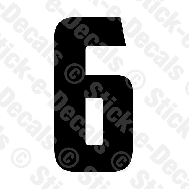 NUMBER 6 SIX Vinyl Die Cut Decal Sticker – RACING NUMBER – AC