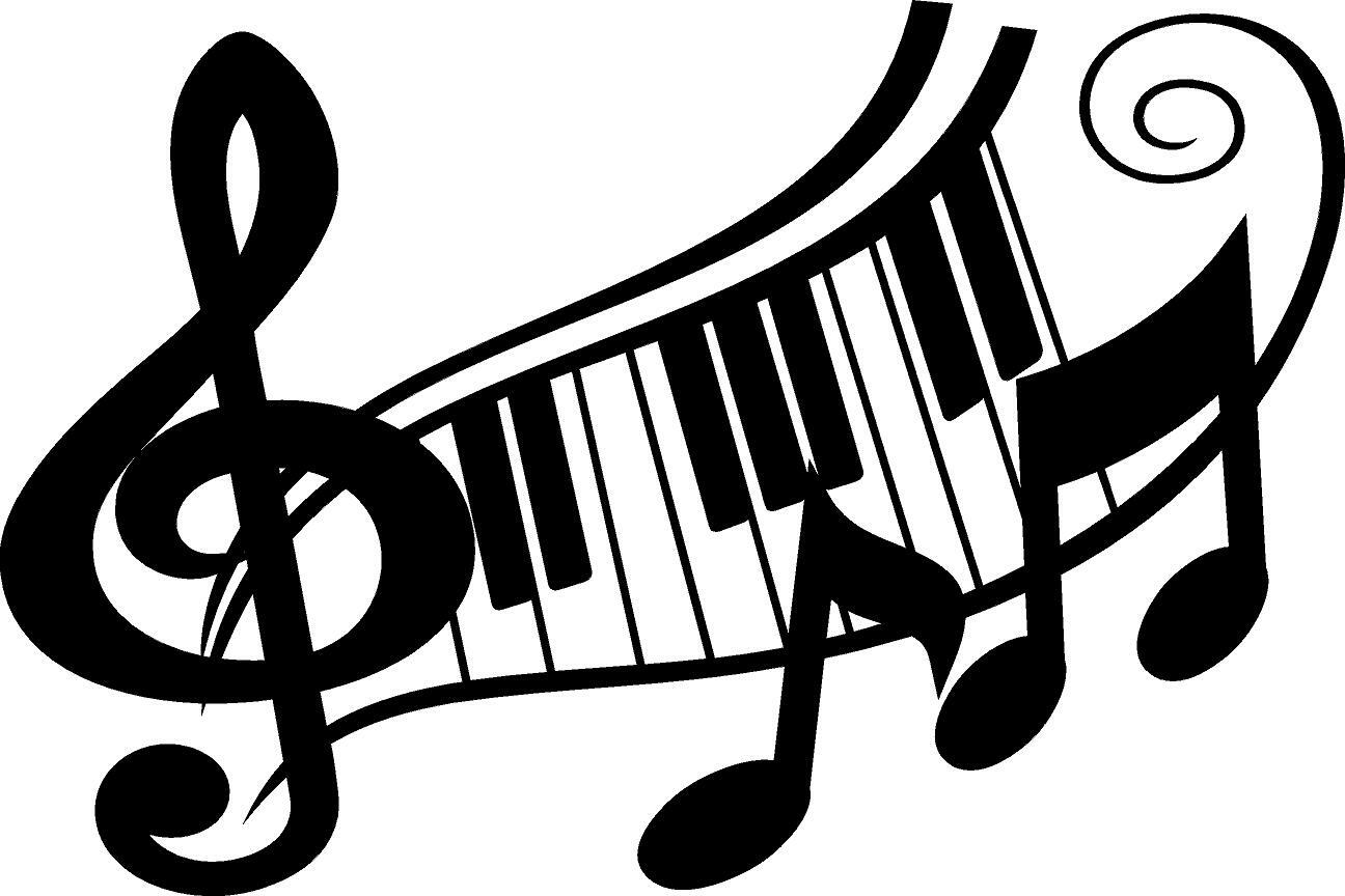 Clef Music Note and Keyboard Vinyl Decal Home Décor 12″ x 18″