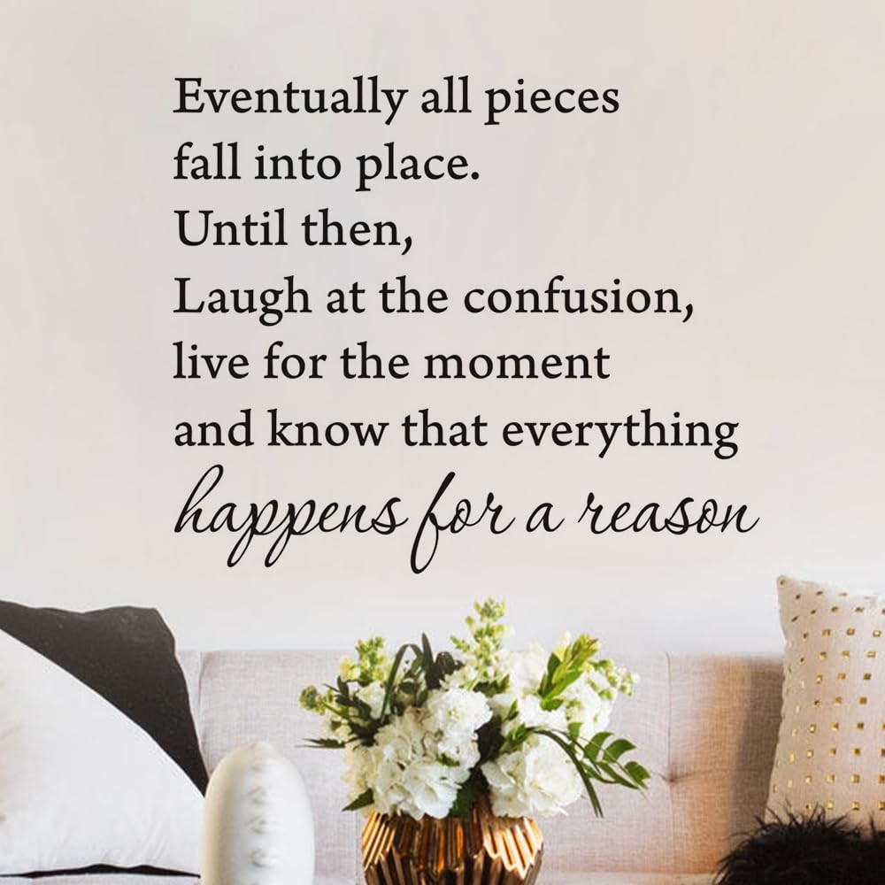 Eventually All Pieces Fall into Place Inspirational Quotes Wall Decals Saying…