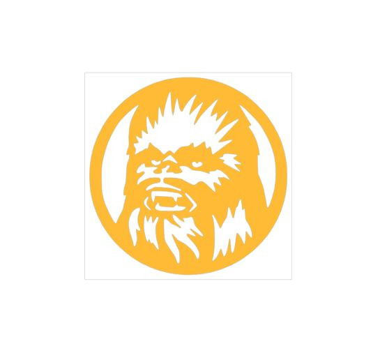 4″x4″ Chewbacca Circle – Star Wars Vinyl Decal Sticker Chewie Rebel Jedi Phone