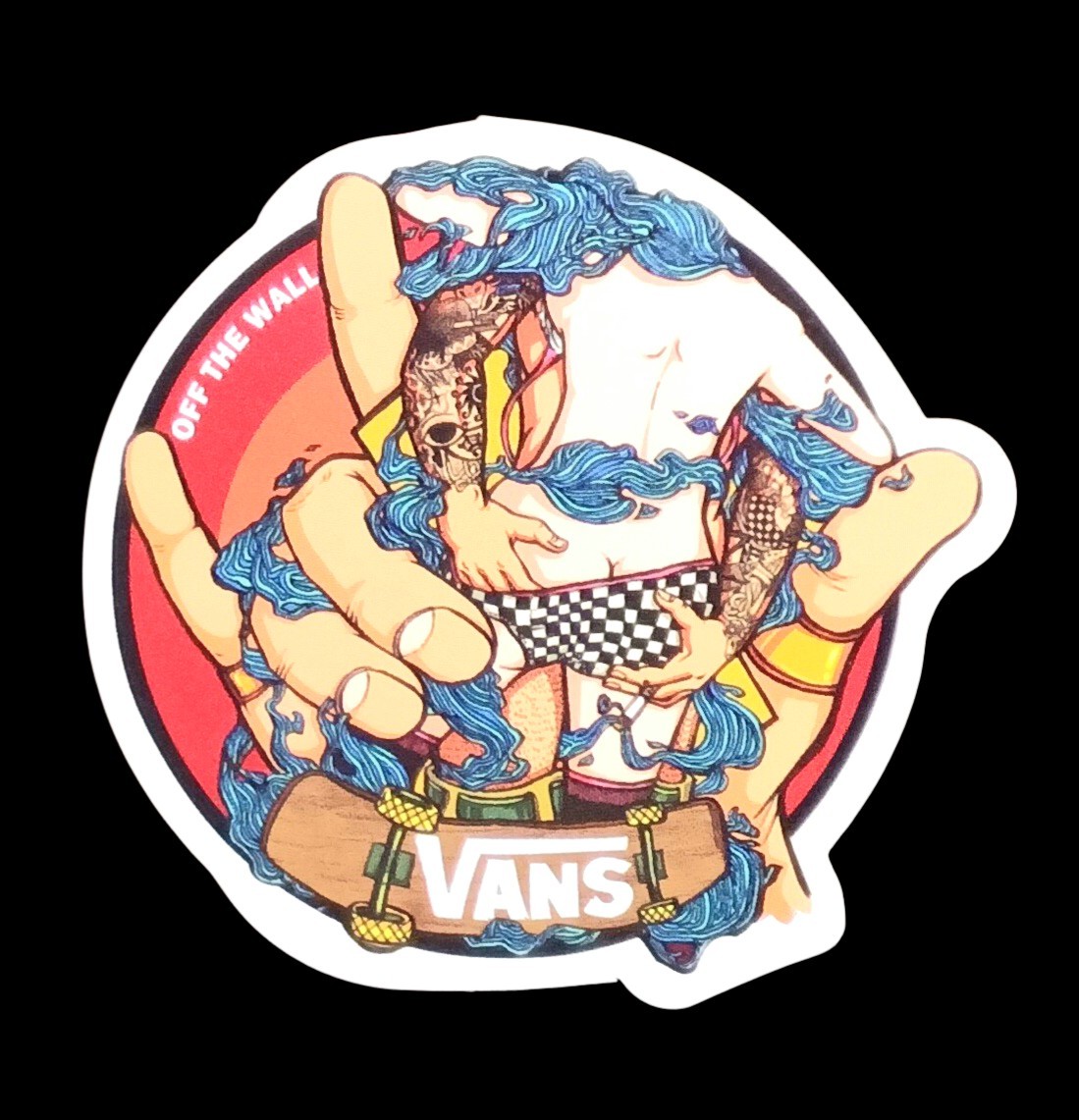Vans Off The Wall Round Vinyl Sticker 2.25in Skateboard Laptop Decal