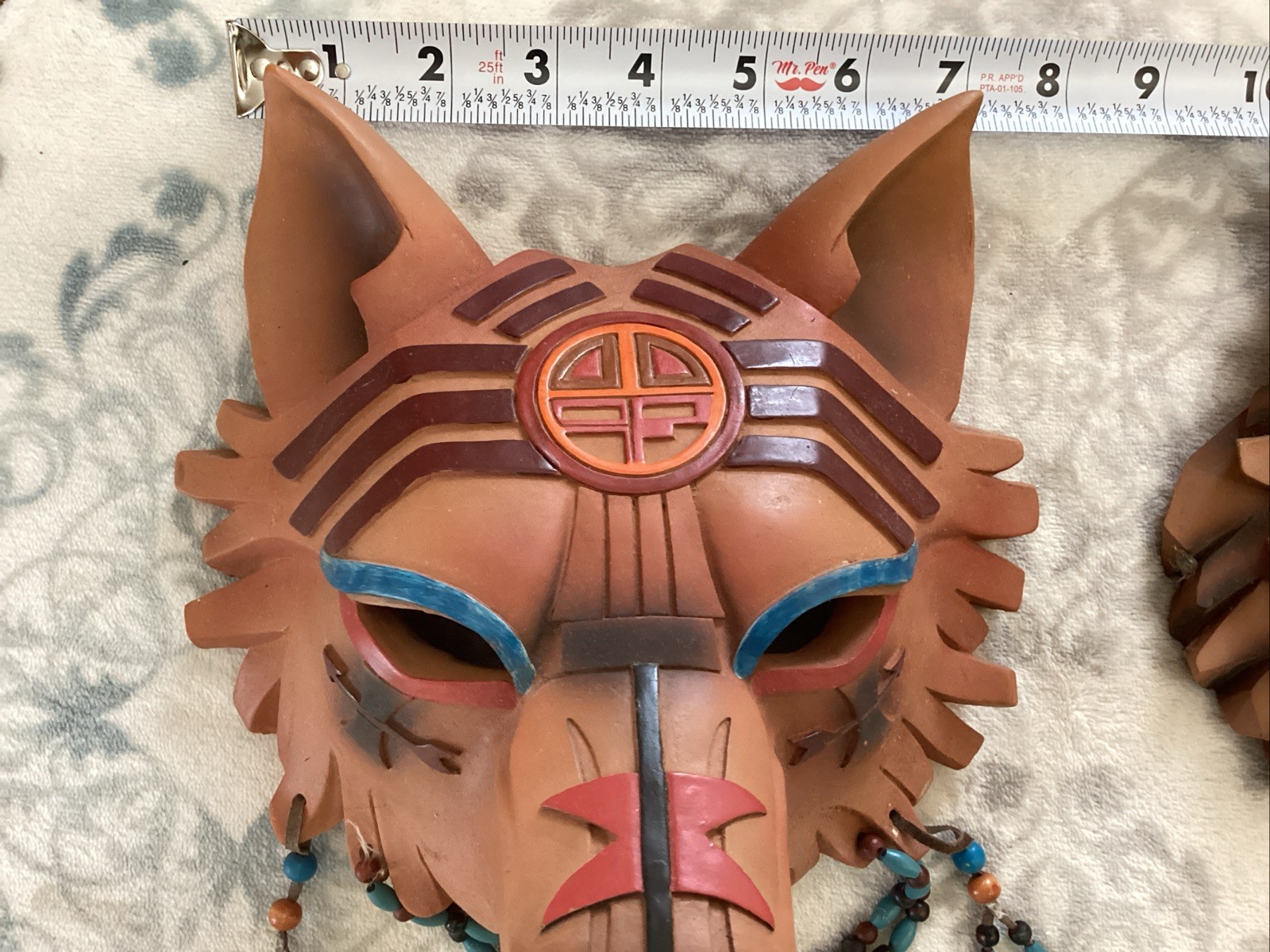 2 Wolf Head Wall Decor Mask With Beads Collections Etc. 2005