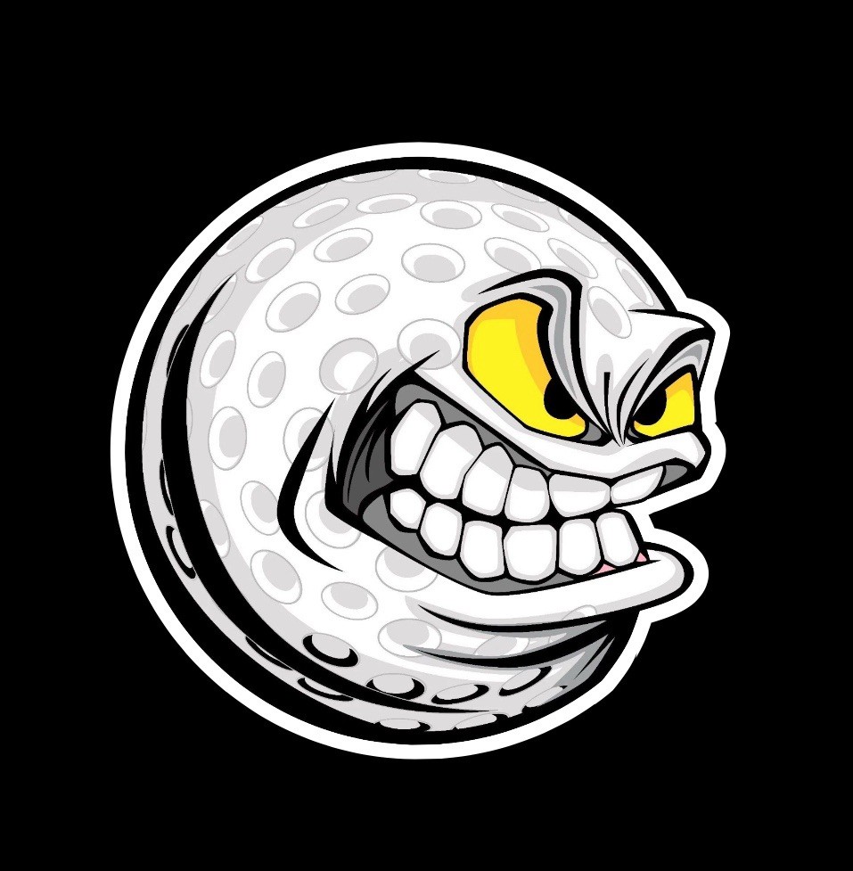 MEAN GOLF BALL VINYL USA MADE DECAL STICKER TRUCK WINDOW BUMPER WALL CAR