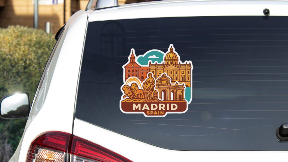 Madrid Spain Sticker Decal Vinyl Die-Cut City Skyline Landmark Design