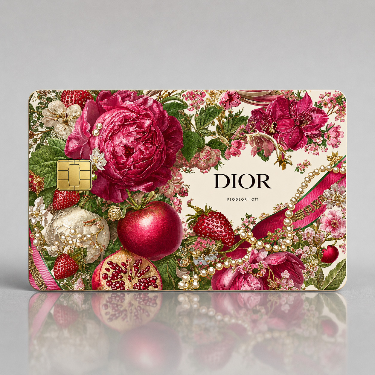 Crimson Floral Abundance Luxury Designer Brand Debit Card Credit Card Skin