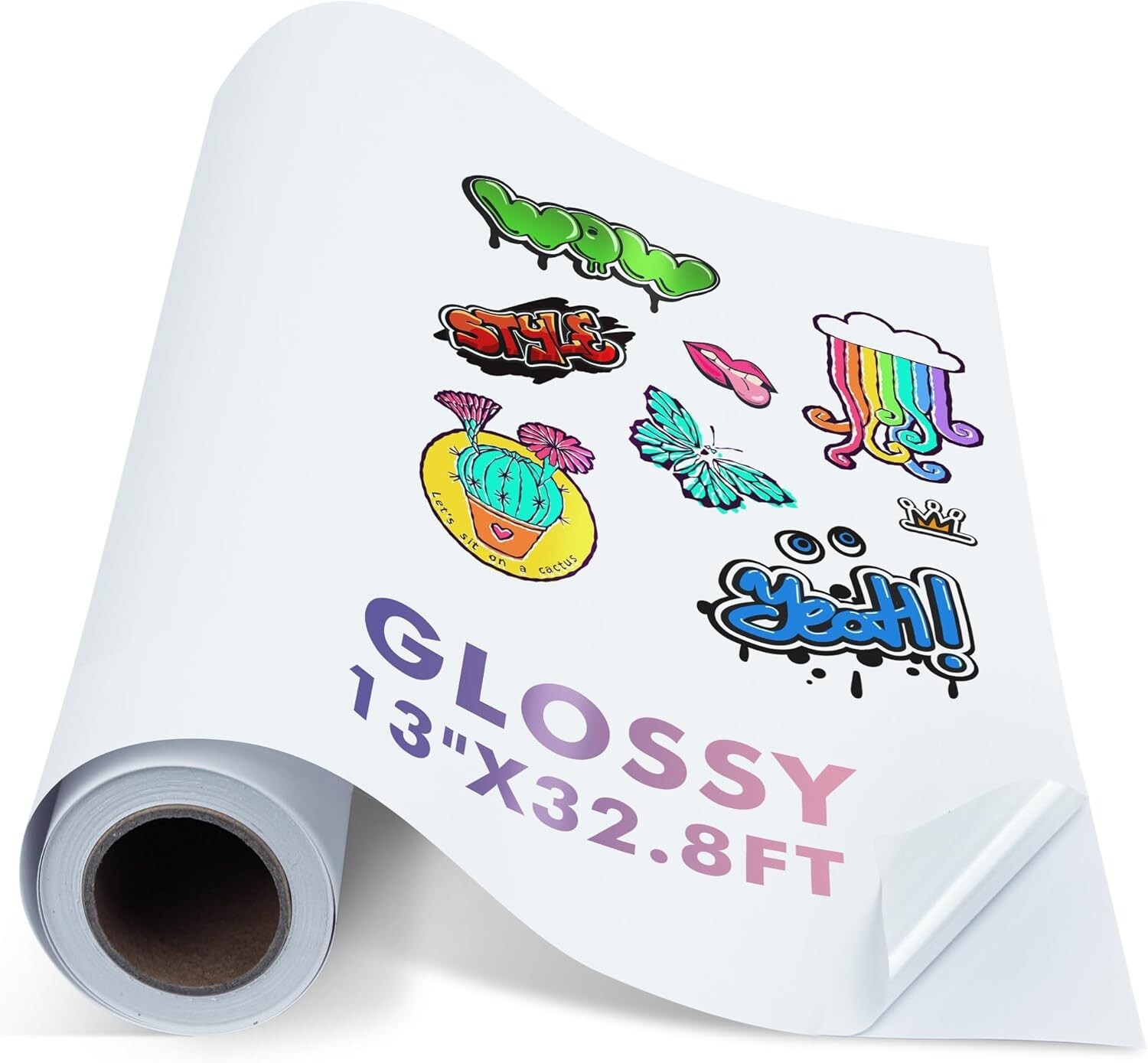 Koala Printable Vinyl Sticker Paper Roll for Inkjet Printer 13″X32.8 FT Glossy