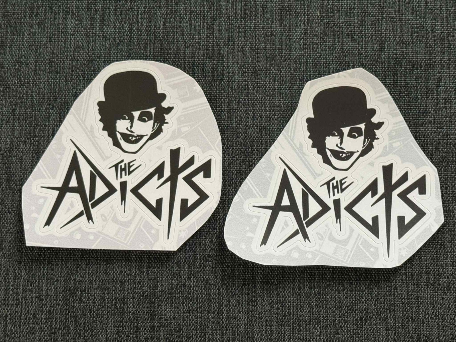 Lot (2) THE ADICTS 2 1/2″ x 2 1/2″ Punk Rock DROOG Logo Stickers FAST FREE SHIP