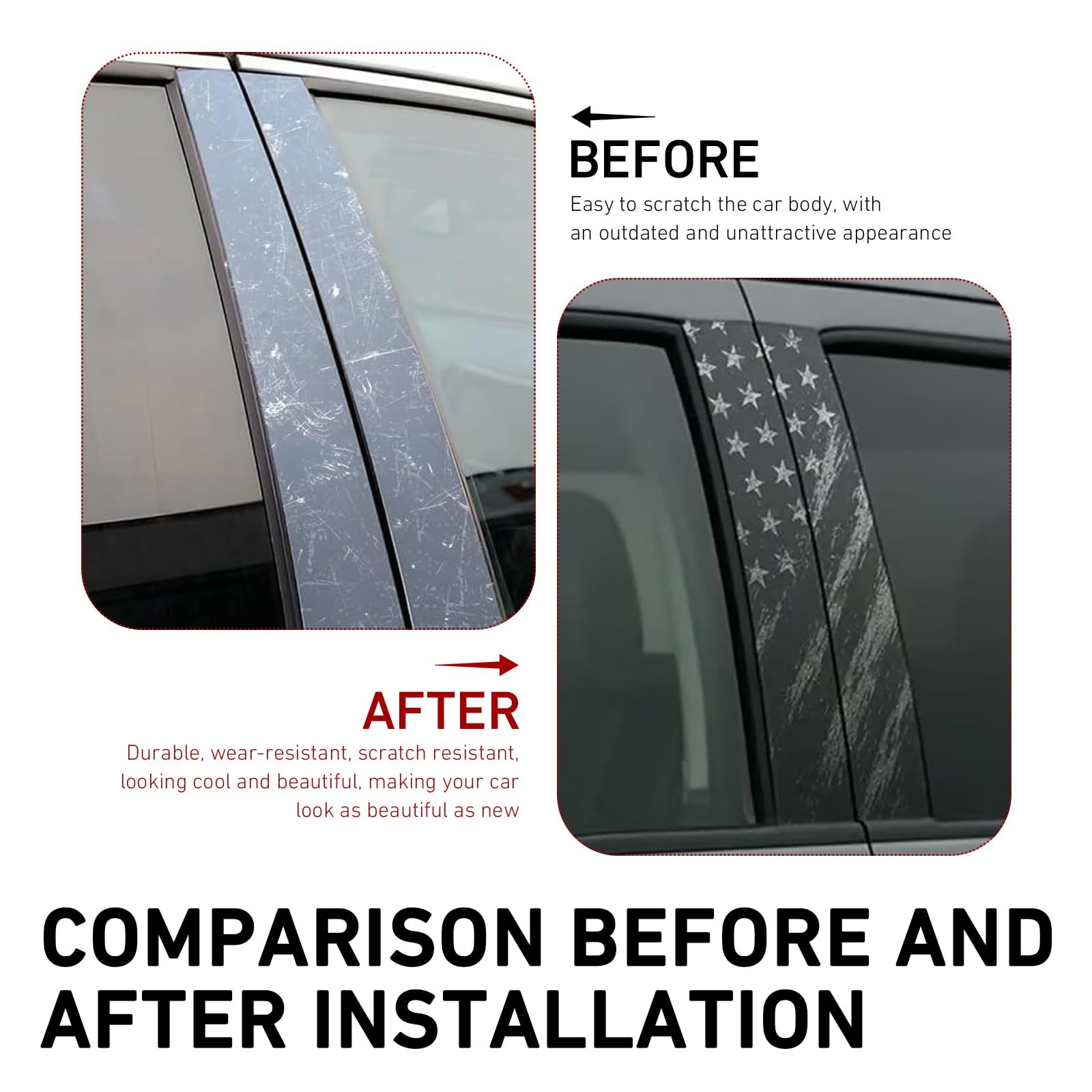 2PCS Car B Pillar Stickers, Waterproof Scratch-resistant Vehicle Pillar Prote…