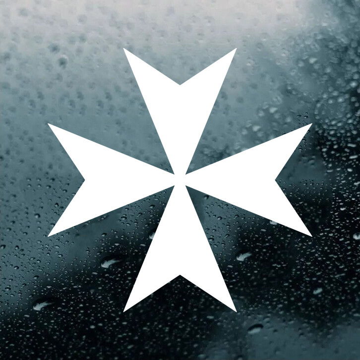 Maltese Cross Vinyl Decal – Heraldry Coat of Arms – Die Cut Sticker