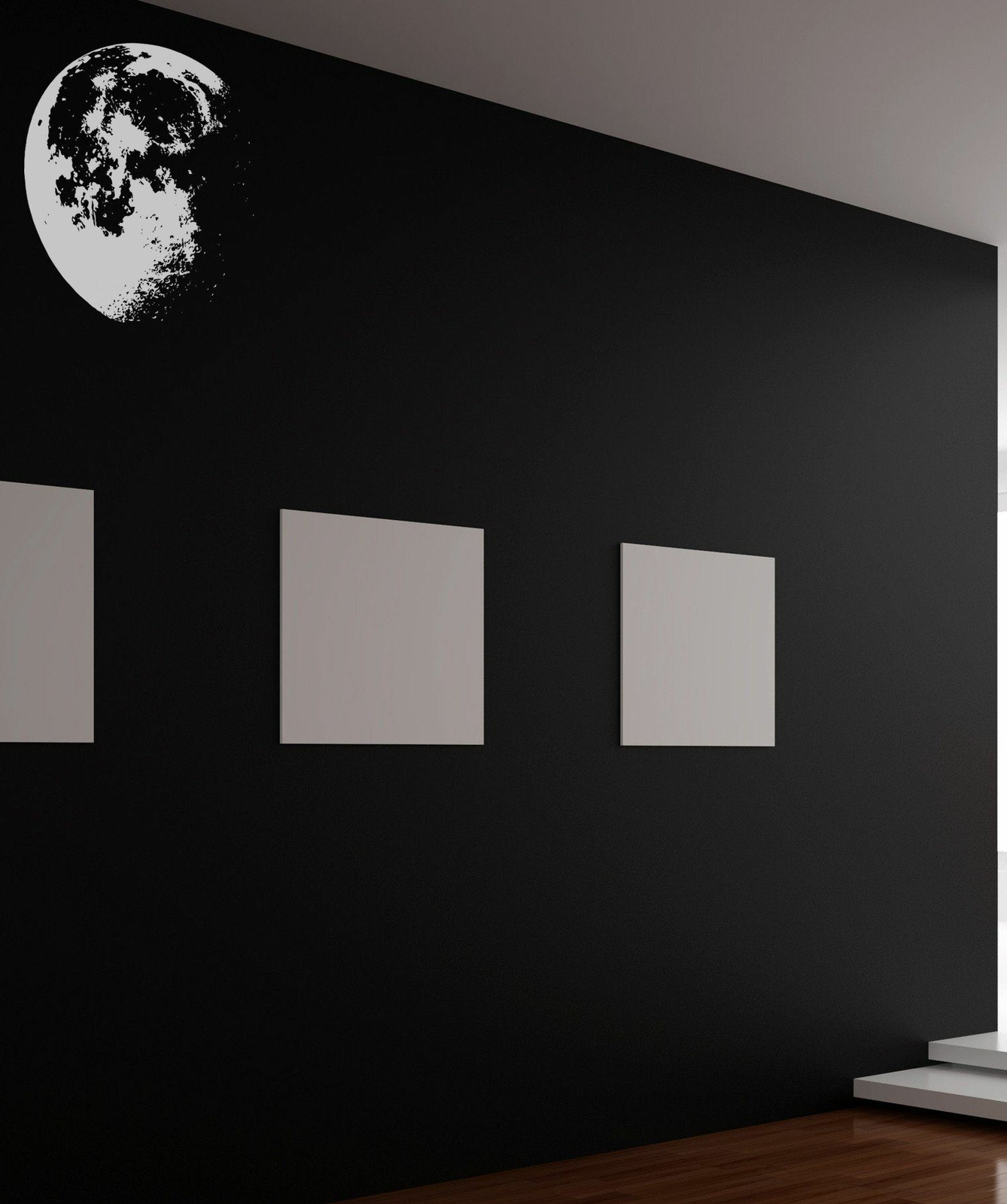Moon Wall Decal Sticker. Kid’s Room Wall Moon Art. Space Theme Decor. #523