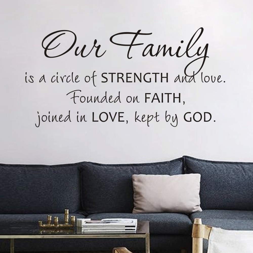 Wall Vinyl Decals Quotes Inspirational Sticker Living Room Decor,Our Family i…