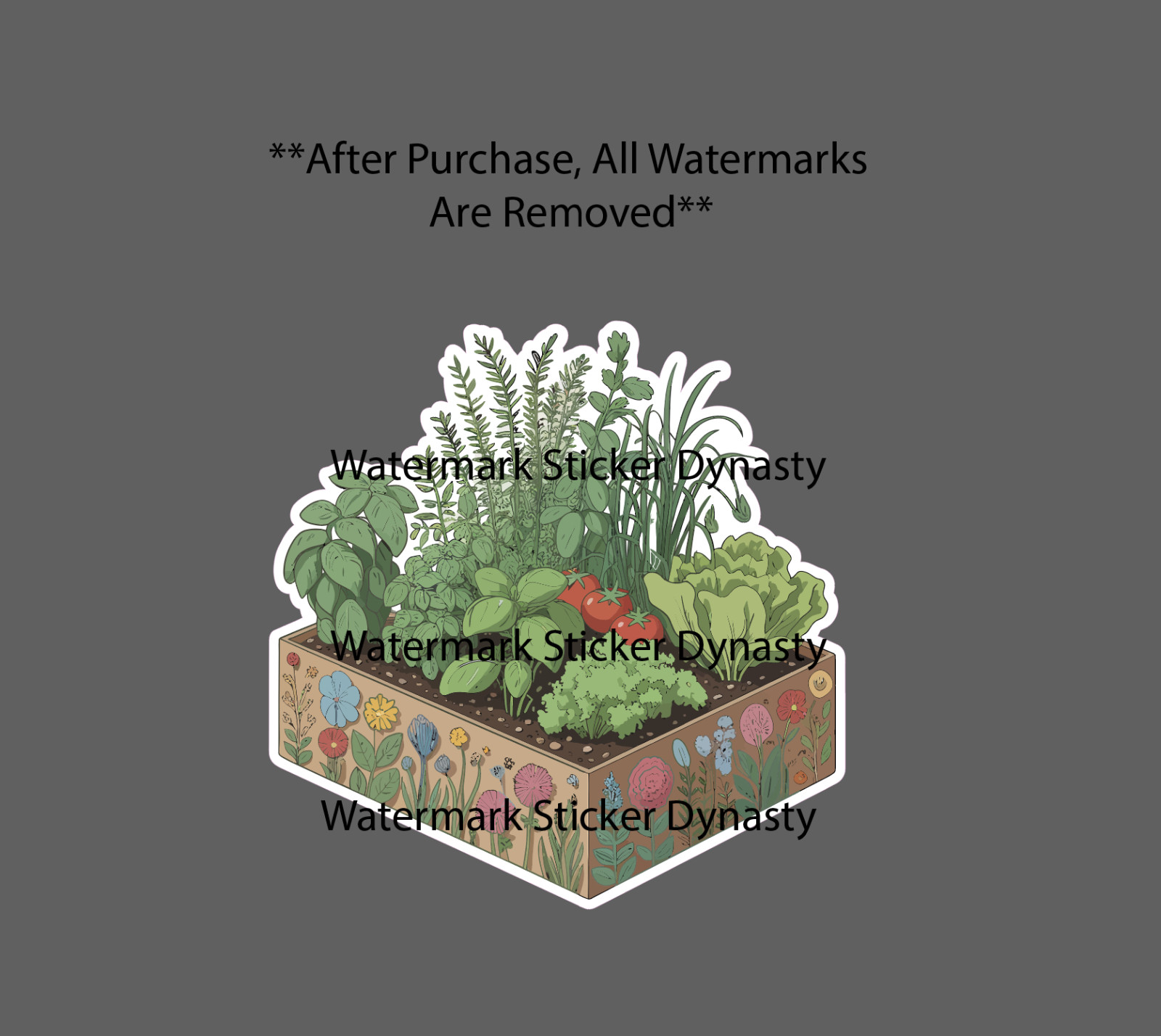 Raised Bed Sticker Waterproof Decal Greens Vegetables Garden Home Gift NEW