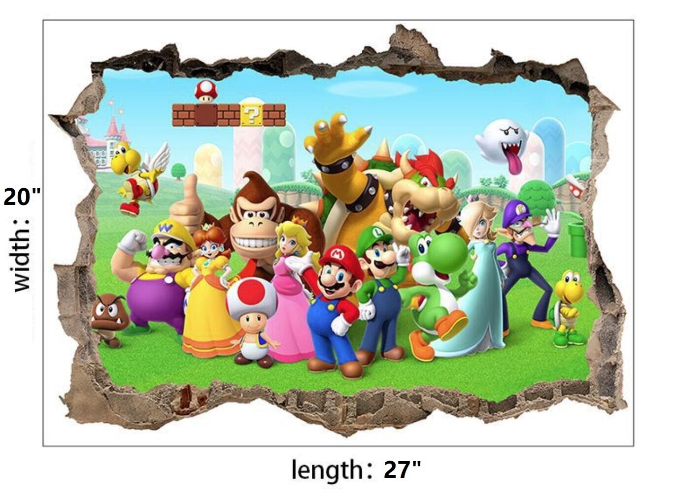 ALL Super Mario Bros Removable Wall Stickers Decal Kids Home Decor ship from U.S