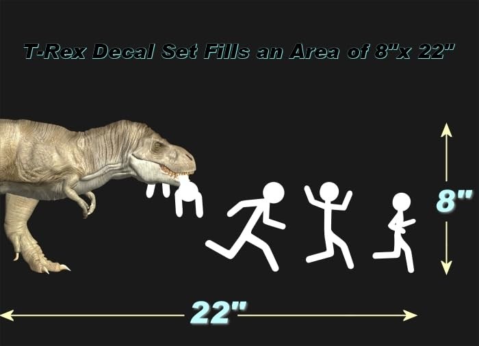 T Rex Ate Your Stick Figure Family Vinyl Sticker 8″x 22″ Decal Set Trex 8″x 22″
