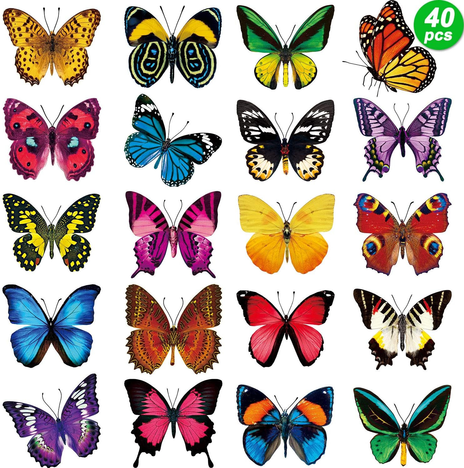 40 Pieces Butterfly Anti-Collision Window Stickers Christmas Decor Butterf
