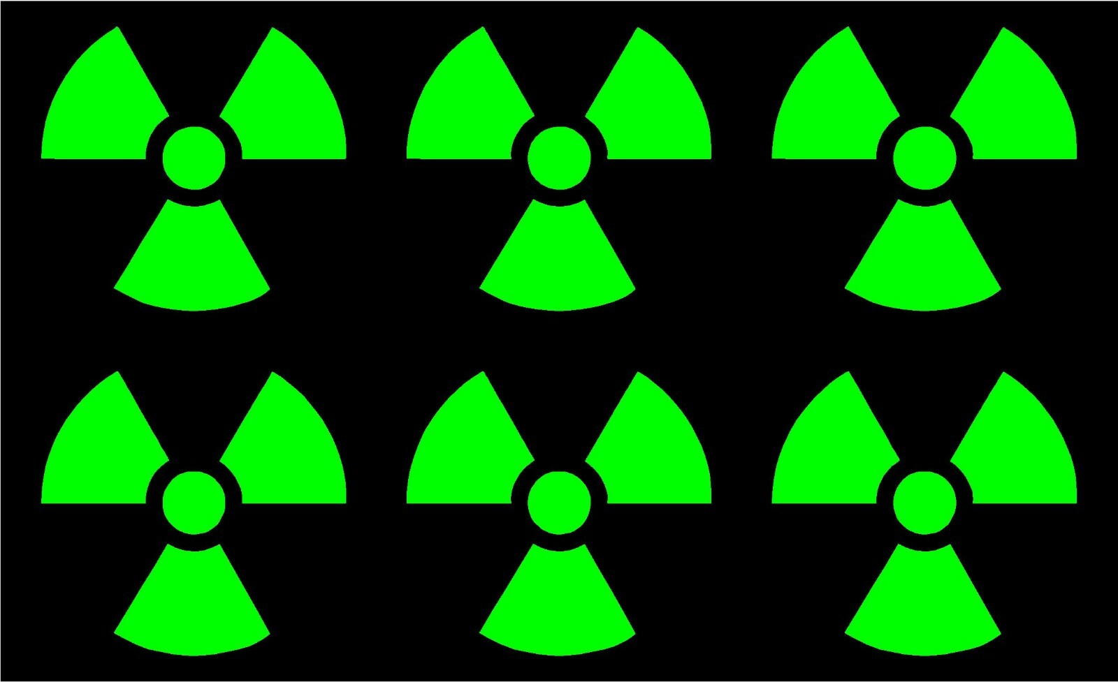 Small set of 6 radioactive Symbol Vinyl Decal Laptop Car Window Speaker Sticker