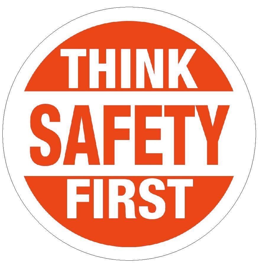 Think Safety First Hard Hat Sticker Decal
