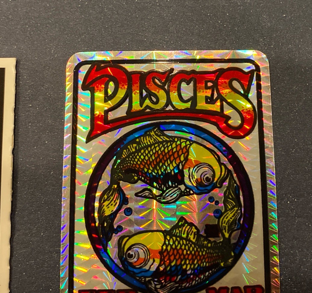 VTG 1980s U-Seal-It Pisces Zodiac Horoscope Prismatic Prism Sticker Decal