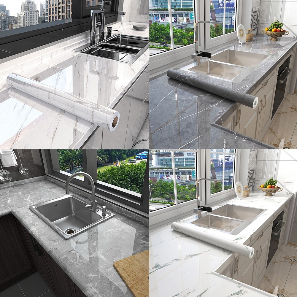 Bathroom Kitchen Moisture-proof Marble Design 60cmX3M Marble Design Waterproof