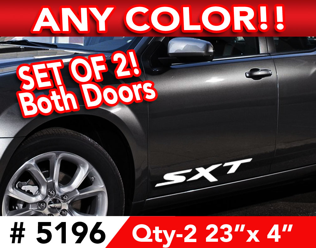 QTY-2 CHARGER AVENGER » SXT » SOLID DOOR DECAL STICKER 23″w x4″h Any 1 Color